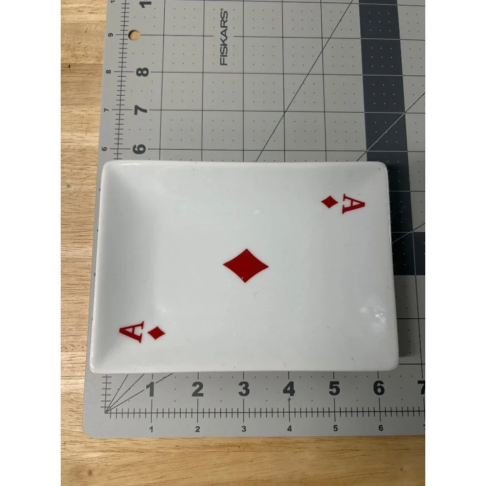 Ace of Diamonds Card Snack Dish Plate Trinket Gambling Casino Games - Picture 4 of 6